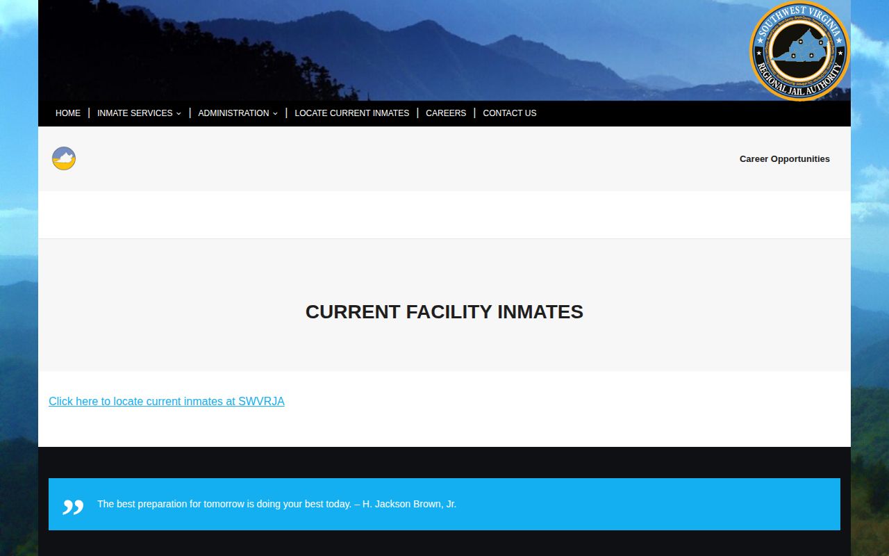 Dickenson County regional custody lookup route at SWVRJA for booking records